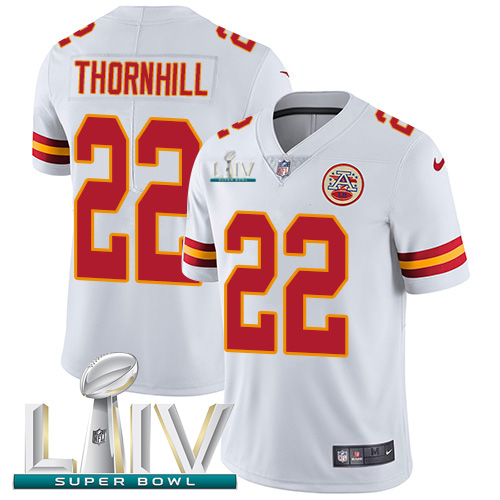 Kansas City Chiefs Nike 22 Juan Thornhill White Super Bowl LIV 2020 Youth Stitched NFL Vapor Untouchable Limited Jersey
